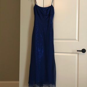 Blue sequin maxi dress NWT